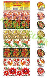 Ukrainian Heat Shrink Wrap Sleeve Decoration Easter 7 Egg Pysanka "Petrikivka"