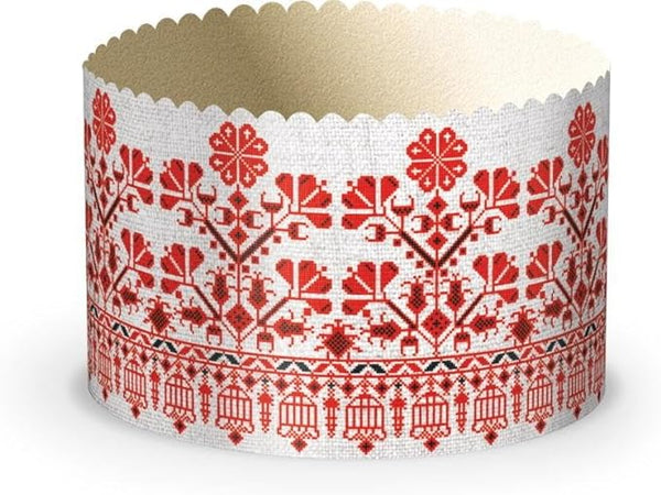 Easter bread baking paper forms "vyshyvanka" No. 5 (130/85). Set of 10
