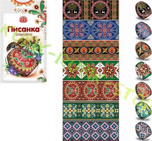 Kit For 7 Eggs Heat Shrink Wrap Sleeve Decoration Easter Pysanka "traditional"
