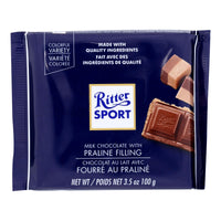 Ritter Sport Milk Chocolate with Praline Filling Chocolate Bar 100g (12-pack)