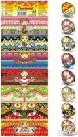 Ukrainian Heat Shrink Wrap Sleeve Decoration Easter 7 Egg Pysanka "Matroshka"
