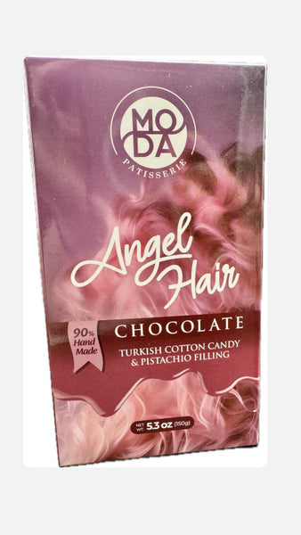 Moda patisserie angel hair chocolate. Turkish cotton candy & pistachio filling