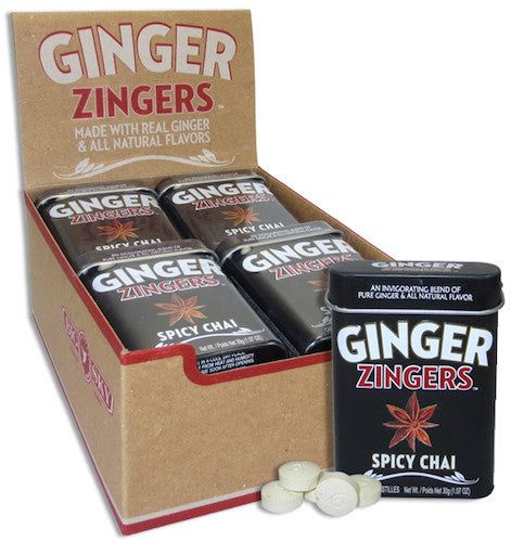 Ginger Zingers Spicy Chai Tin 1.07oz (12-pack)