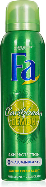 Fa Deodorant 5 Ounce Spray Caribbean Lemon (Green) (150ml)