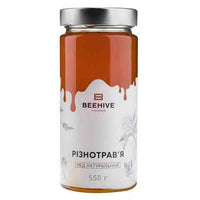 Pure Honey Raw Organic PoliFlower Honey Unfiltered Honey 100 % Natural Honey Certified Organic Honey 19.4 oz ( 550g )  Non - GMO Superfood Natural Products Monofloral & Wildflower Honey Honey by BEEHIVE