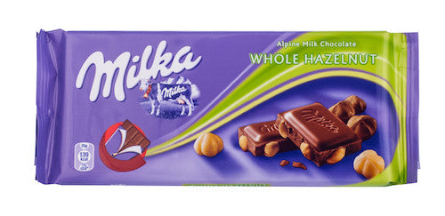 Milka Whole Hazelnuts Chocolate Bar 100g